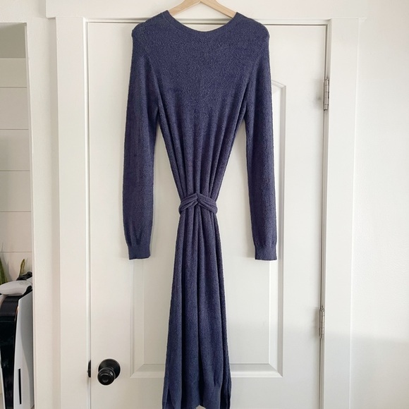 Revolve Hello Nite Tie Sweater Midi Dress Navy Blue - S - Picture 5 of 7